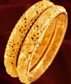 BR002-2.10 Size Gold Plated Kerala Leaf Design Patta Bangles