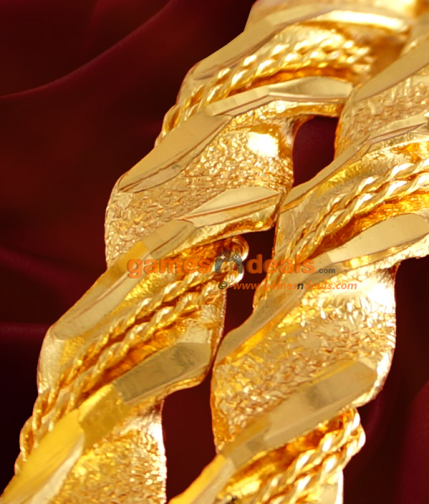 BR006-2.4 Size Gold Plated Twisted Spring Design Bangles