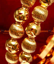 BR012-2.8 Size Gold Plated Beaded Design Daily Wear Bangles