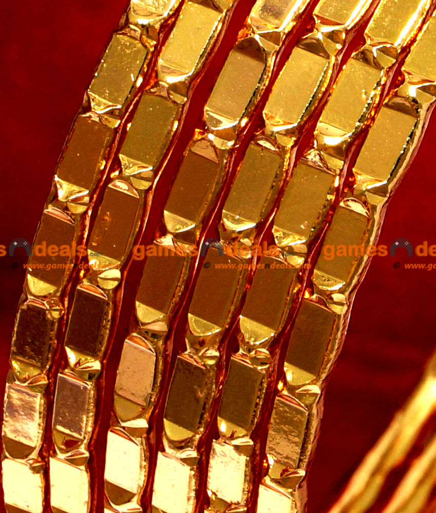 BR019-2.4 Size Traditional South Indian Gold Plated Bangle Design