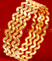 BR021-2.8 Size Traditional South Indian Gold Plated Bangle Neli Design BR021-2.8 Size Traditional South Indian Gold Plated Bangle Neli Design