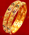 BR023-2.8 Size South Indian Gold Plated Bangle Kerala Ennamel Design