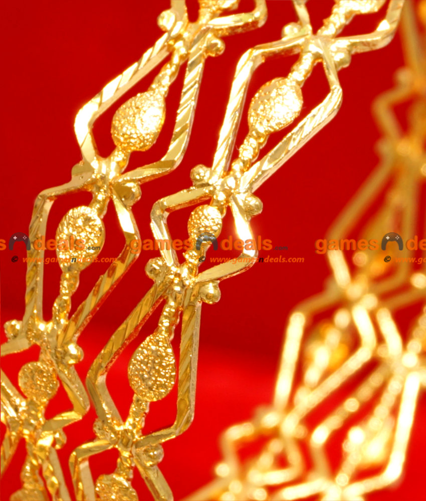 BR033-2.6 Size  South Indian Gold Plated Thin Traditional Design Daily Wear Bangle