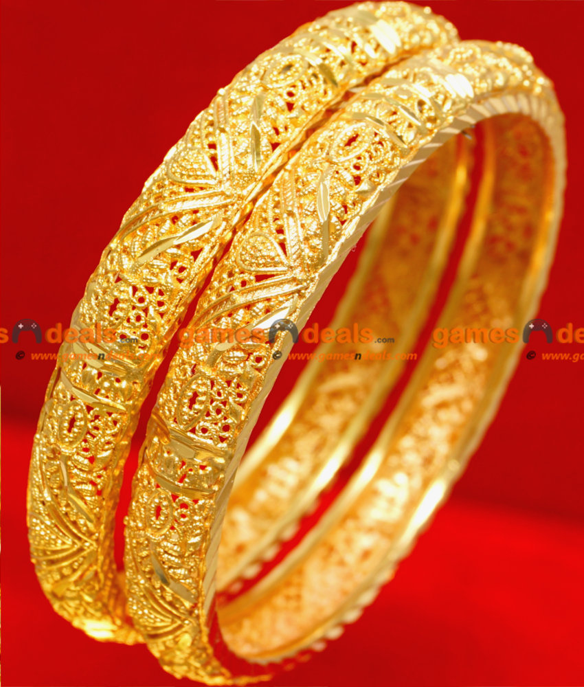 BR037-2.6 Size 24ct Gold Plated Thin Kerala Design Ethinic Wear Bangle BR037-2.6 Size 24ct Gold Plated Thin Kerala Design Ethinic Wear Bangle