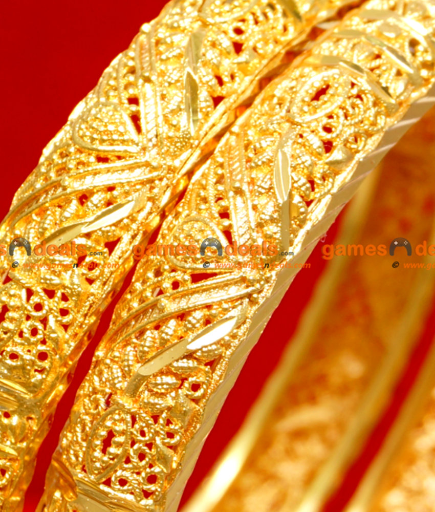 BR037-2.6 Size 24ct Gold Plated Thin Kerala Design Ethinic Wear Bangle BR037-2.6 Size 24ct Gold Plated Thin Kerala Design Ethinic Wear Bangle