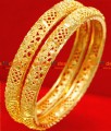 BR038-2.6 Size 24ct Gold Plated Thin Kerala Flower Design Ethinic Wear Bangle BR038-2.6 Size 24ct Gold Plated Thin Kerala Flower Design Ethinic Wear Bangle