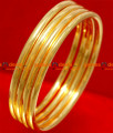 BR040-2.6 Size Heavy and Thick Four Bangles Set Plain Gold Jewelry Design