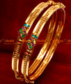 BS011-2.8 Size Gold Plated Jade Stone Thin Spring Design Bangles BS011-2.8 Size Gold Plated Jade Stone Thin Spring Design Bangles