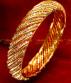 BS013-2.8 Size Gold Plated AD Stone Broad Design Party Wear Single Bangle