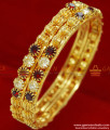 BS017-2.6 South Indian Gold Plated Gold Beaded Stone Party Wear Design Bangle