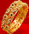 BS020-2.8 Size Gold Plated Maroon American Diamond Stone Party Wear Design Bangle BS020-2.8 Size Gold Plated Maroon American Diamond Stone Party Wear Design Bangle