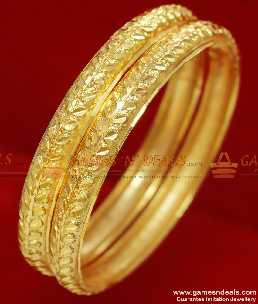 BR061-2.6 Size Gold Plated Jewellery Traditional Leaf Design Imitation Bangles BR061-2.6 Size Gold Plated Jewellery Traditional Leaf Design Imitation Bangles