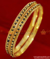 BR065-2.8 Size Gold Plated Traditional Karugamani Black Beads Bangles