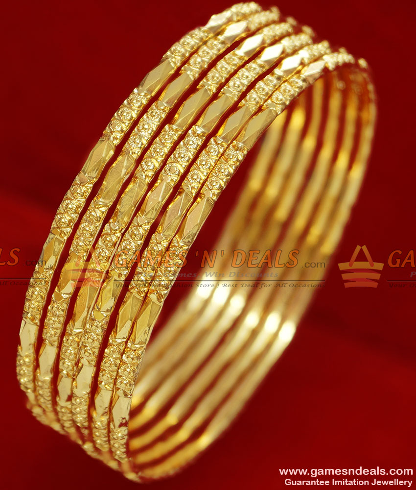 BR067-2.8 Size Traditional South Indian Gold Plated Imitation Bangle