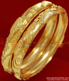BR069-2.6 Size Traditional Tamilnadu Gold Like Design Imitation Bangles