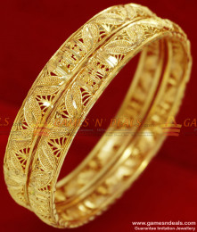 BR072-2.8 Size Gold Plated Kerala Design Ethnic Wear Bangle