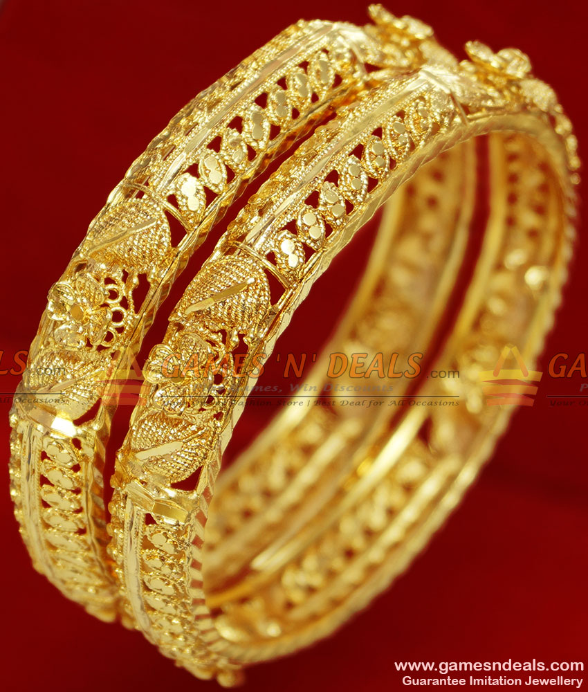 BR076-2.8 Size Gold Plated Flower Party Design Imitation Party Wear Bangle BR076-2.8 Size Gold Plated Flower Party Design Imitation Party Wear Bangle