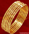 BR083-2.6 Size Gold Plated Lakshmi Goddess Design Traditional Thin Bangles