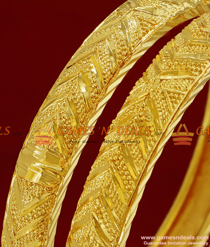 Size 24ct Pure Gold Plated Imitation Jewelry Daily Wear Guarantee  Bangles