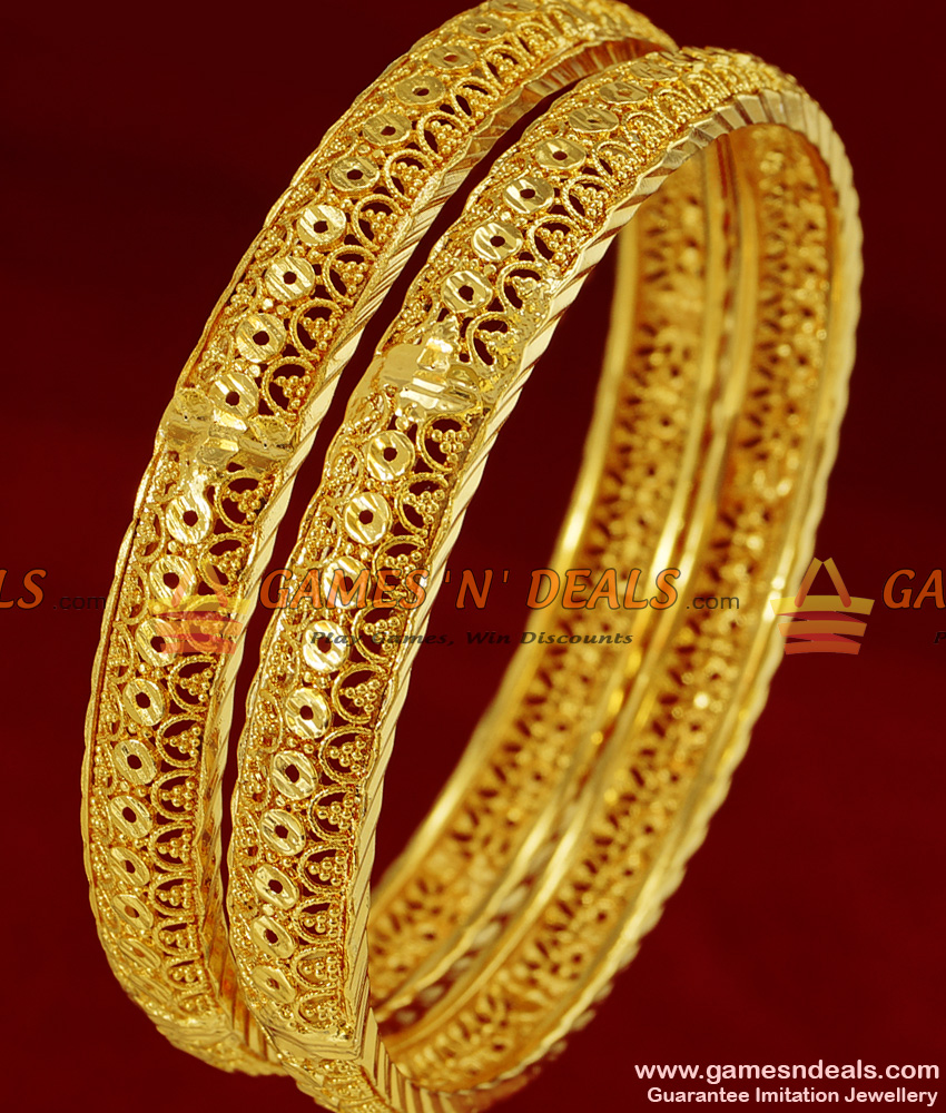 BR091-2.8 Size Kerala Design Gold Plated Imitation Jewelry Daily Wear Bangles BR091-2.8 Size Kerala Design Gold Plated Imitation Jewelry Daily Wear Bangles