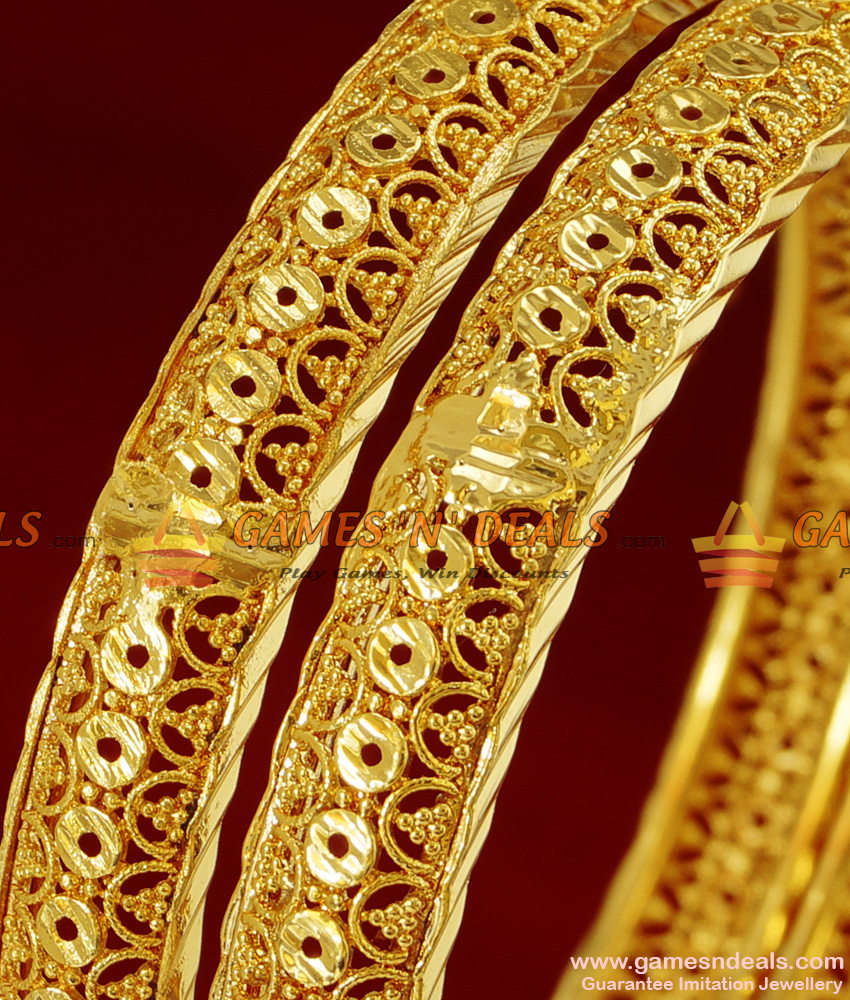 BR091-2.8 Size Kerala Design Gold Plated Imitation Jewelry Daily Wear Bangles BR091-2.8 Size Kerala Design Gold Plated Imitation Jewelry Daily Wear Bangles