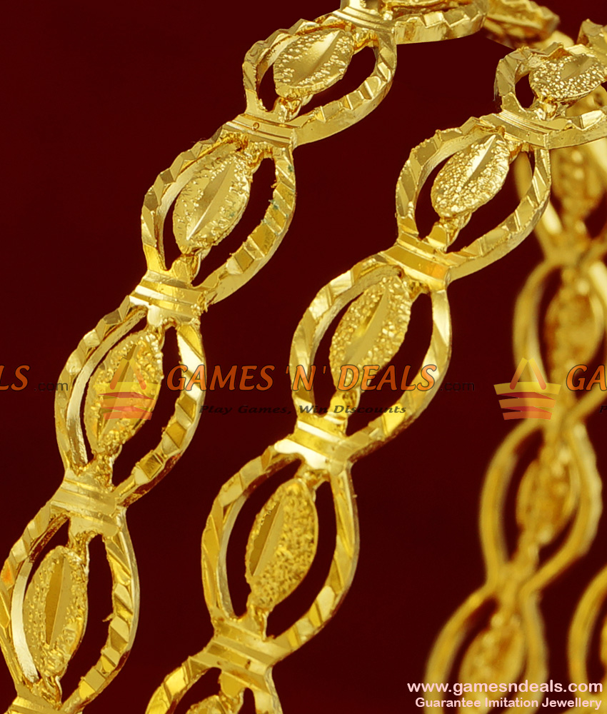 BR092-2.8 Size Thin Traditional Gold Like Design 100mg Gold Plated Guarantee Bangles