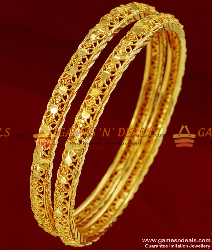BR094-2.8 Size Thin Traditional South Indian Gold Plated Guarantee Bangle Design BR094-2.8 Size Thin Traditional South Indian Gold Plated Guarantee Bangle Design