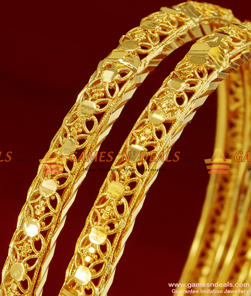 BR094-2.8 Size Thin Traditional South Indian Gold Plated Guarantee Bangle Design BR094-2.8 Size Thin Traditional South Indian Gold Plated Guarantee Bangle Design