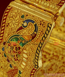 BR097-2.8 Free Size Gold Like Jewelry Forming Type Enamel Peacock Guarantee Kada Bangles