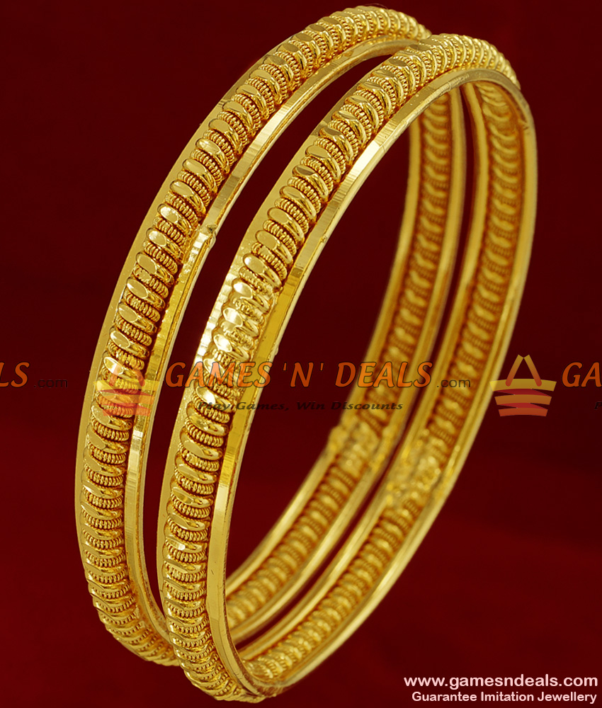 BR098-2.4 Size Gold Plated Spring Type Traditional Design Guarantee Bangles