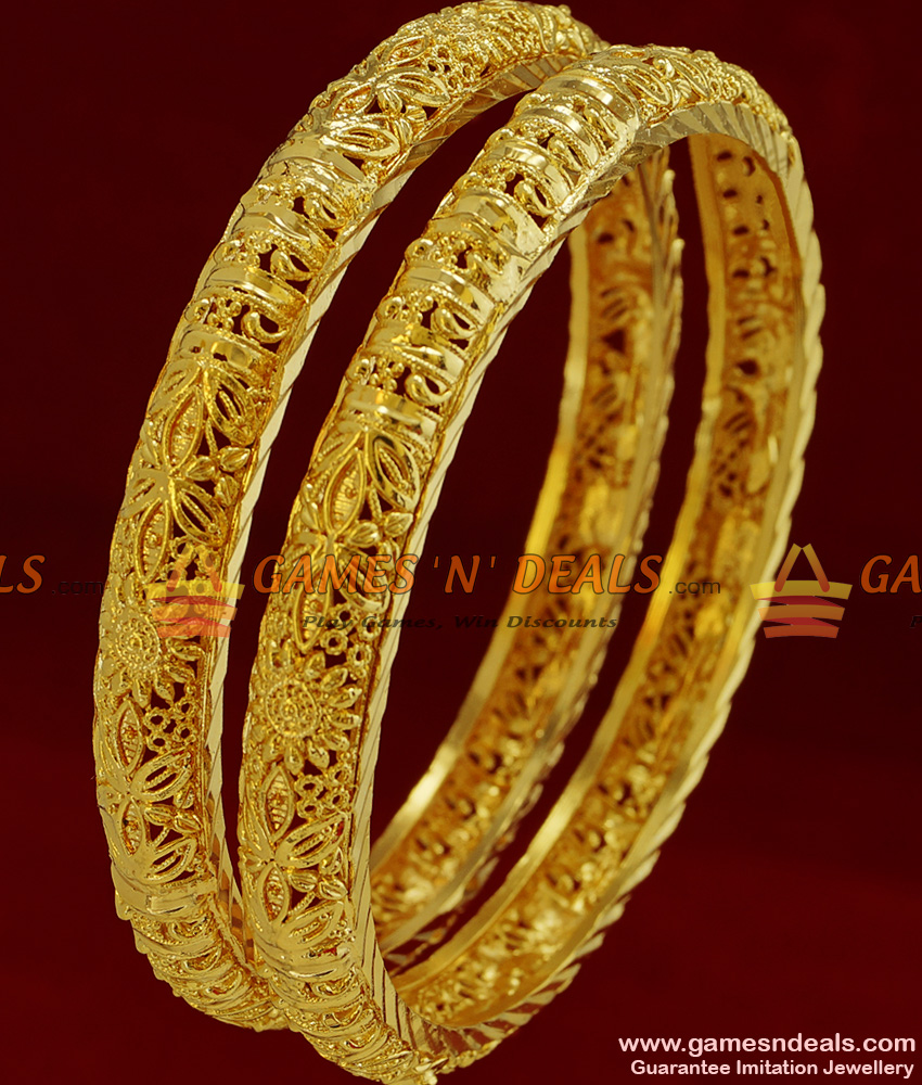 BR100-2.6 Size Traditional Kerala Daily Wear Flower Design Guarantee Bangles BR100-2.6 Size Traditional Kerala Daily Wear Flower Design Guarantee Bangles