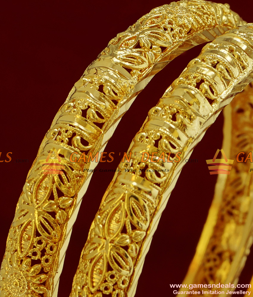BR100-2.6 Size Traditional Kerala Daily Wear Flower Design Guarantee Bangles BR100-2.6 Size Traditional Kerala Daily Wear Flower Design Guarantee Bangles