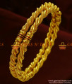BR108-2.6 Size Real Gold Like 2 Pieces Set Spring Design Daily Wear Bangles