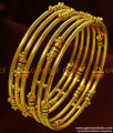 BR110-2.8 Size South Indian 2 Pieces Enamel Design Gold Plated Imitation Bangles