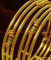 BR110-2.8 Size South Indian 2 Pieces Enamel Design Gold Plated Imitation Bangles