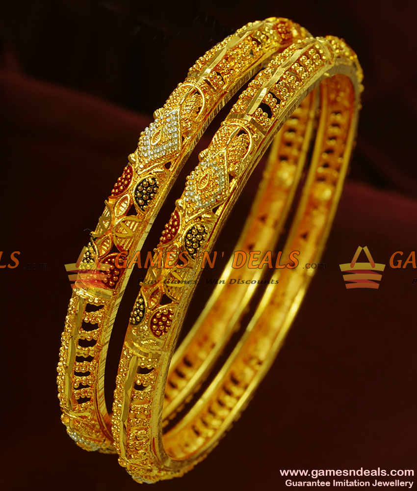 BR119-2.8 Size Gold Plated Forming Type Enamel Bangles Guarantee Design