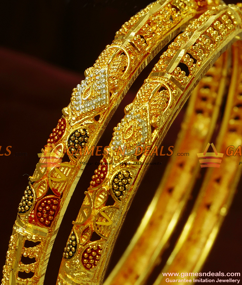 BR119-2.8 Size Gold Plated Forming Type Enamel Bangles Guarantee Design 