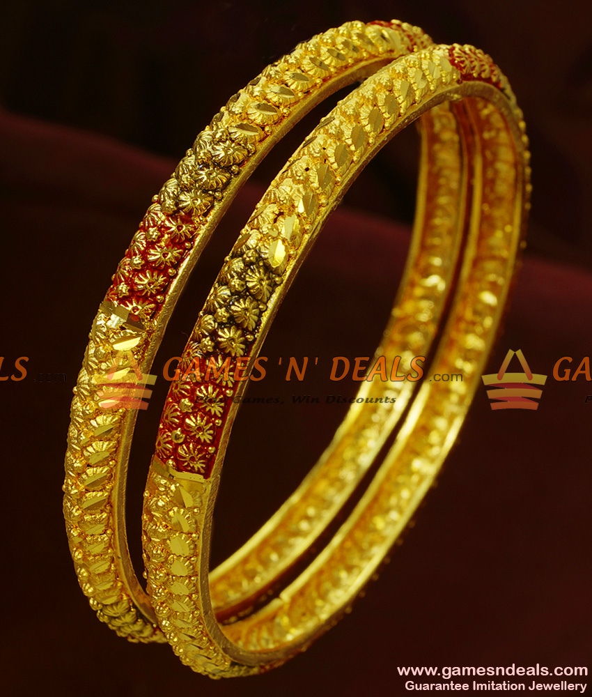 BR120-2.6 Size Enamel Bangles Gold Plated Forming Type Guarantee Design 