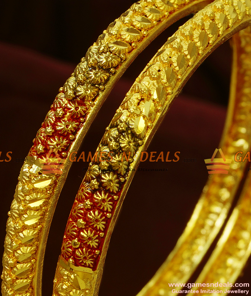 BR120-2.8 Size Enamel Bangles Gold Plated Forming Type Guarantee Design 