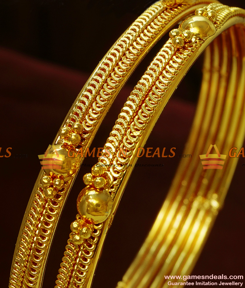 BR124-2.8 Size 100mg Gold Plated Thin Daily Wear Guarantee Bangles