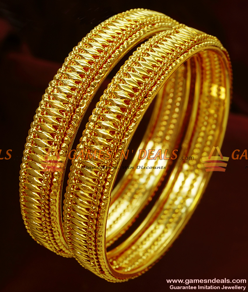 BR126-2.8 Size Gold Plated Kada Bridal Wear 6 Months Guarantee Bangle