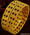 BR130-2.4 Size Light Weight Gold Plated 2 Pcs Beaded Daily Wear Guarantee Bangles
