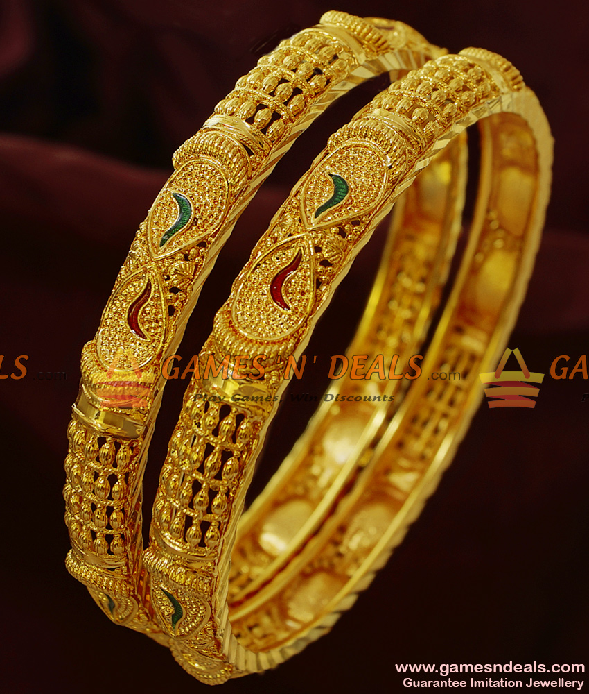 BR137-2.8 Size Unique Molded Enamel Kerala Pattern Guarantee Imitation Bangles