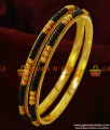 BR148-2.8 Size Gold Plated Traditional Karugamani Black Beads Bangles