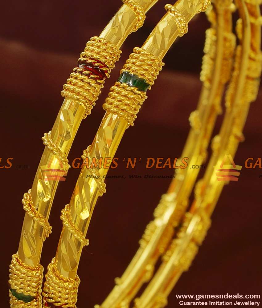 BR163-2.6 Size Gold Plated Enamel Daily Wear Thin Guarantee Bangles BR163-2.6 Size Gold Plated Enamel Daily Wear Thin Guarantee Bangles
