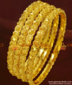 BR174-2.6 Size 24ct Gold Plated Four Pieces Ethnic Design Imitation Bangle
