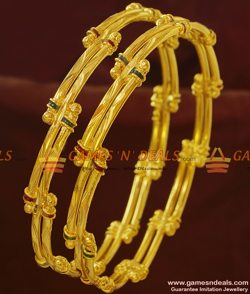 BR175-2.8 Size Best Selling Gold Plated Traditional Semiya Design Bangle