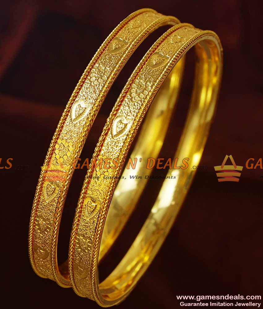 BR183-2.6 Size Homemakers Choice Pure Gold Plated Imitation Bangles