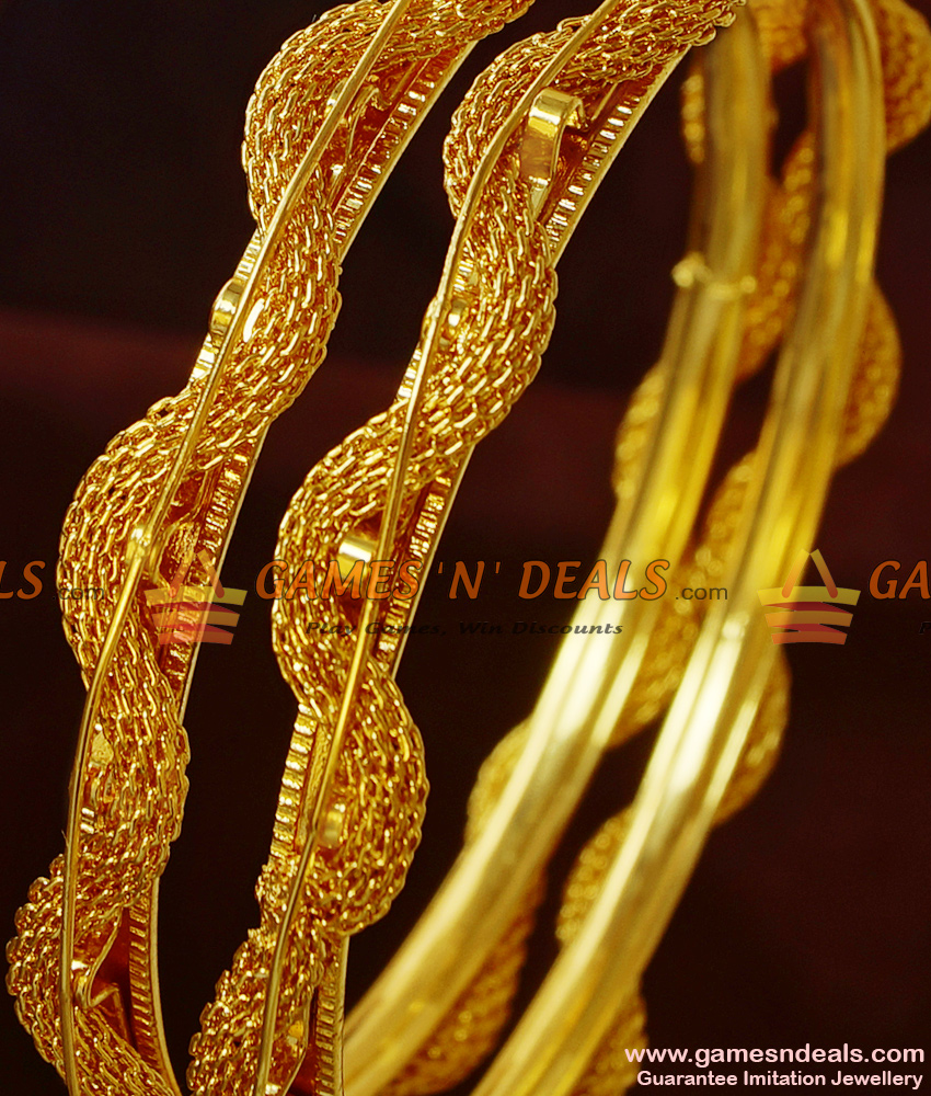 BR190-2.6 Size Curvy Full Net Party Wear Design Bangles Offer Price