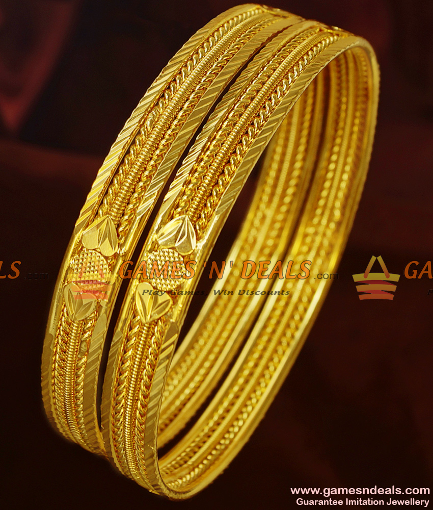 BR213-2.4 Size South Indian Real Gold Guarantee Daily Wear Imitation Bangles